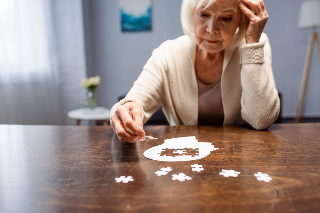 elderly lady who have Alzheimer disease